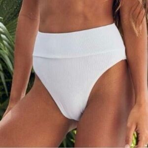 NWT Aerie Ribbed White Bikini Bottom - Large